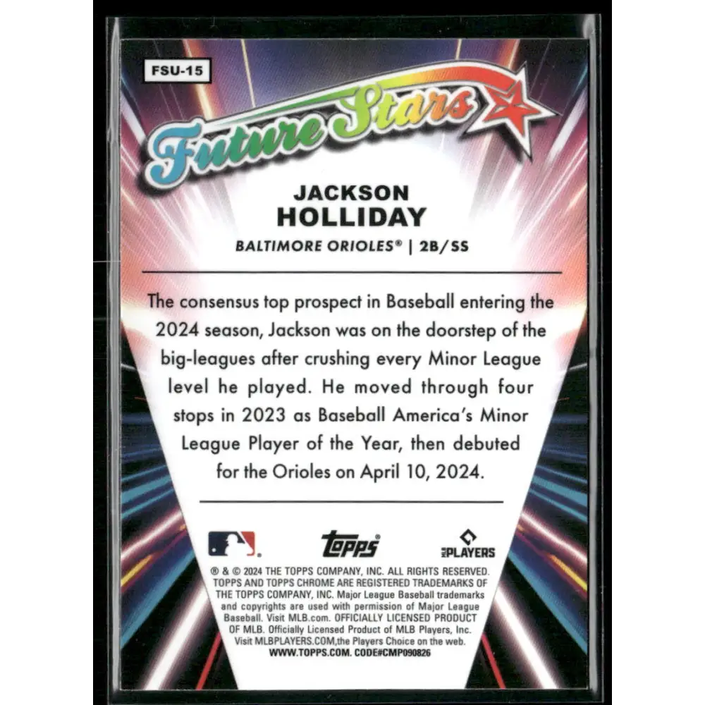 2024 Topps Chrome Update #FSU-15 Jackson Holliday Future Stars