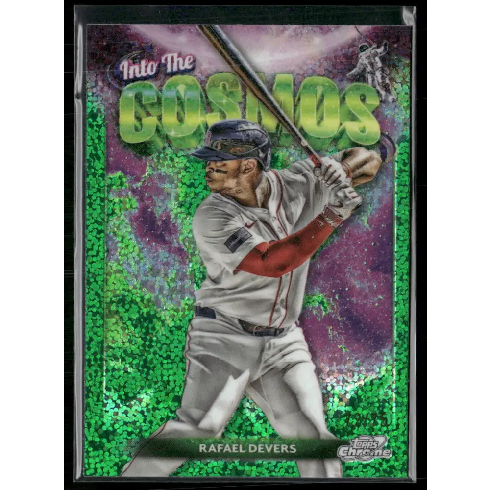 2024 Topps Cosmic Rafael Devers Into the Cosmos Green Space Dust Refractors #/75