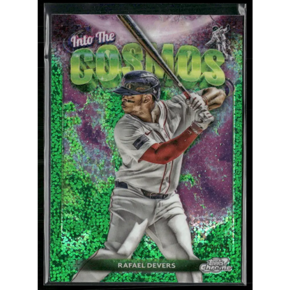 2024 Topps Cosmic Rafael Devers Into the Cosmos Green Space Dust Refractors #/75