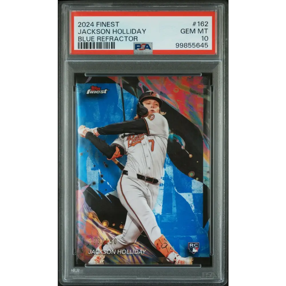 2024 Topps Finest #162 Jackson Holliday Blue Refractor PSA 10