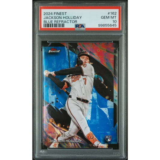 2024 Topps Finest #162 Jackson Holliday Blue Refractor PSA 10
