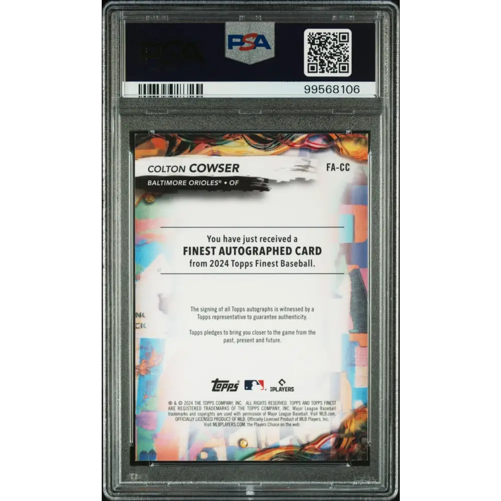 2024 Topps Finest Finest Autographs #FACC Colton Cowser PSA 9