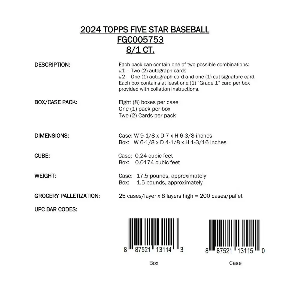 2024 Topps Five Star Baseball Hobby Box