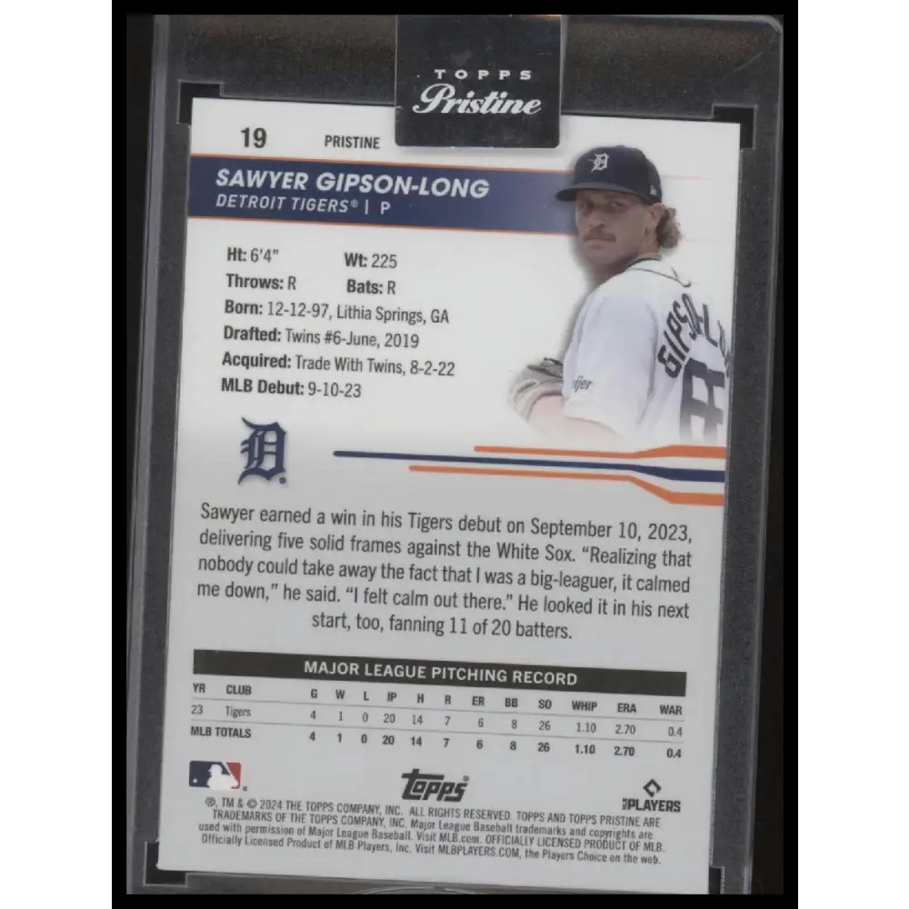 2024 Topps Pristine #19 Sawyer Gipson-Long Purple Refractors #/99