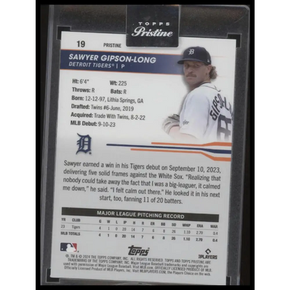 2024 Topps Pristine #19 Sawyer Gipson-Long Purple Refractors #/99