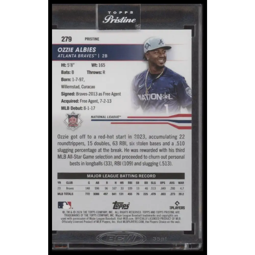 2024 Topps Pristine #279 Ozzie Albies Pristine Gold Refractors #/50