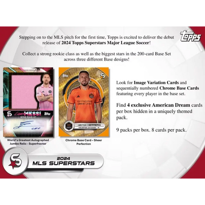 2024 Topps Superstars MLS Major League Soccer 9-Pack Blaster Box