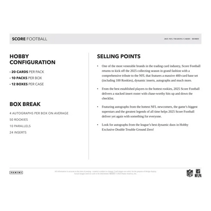 2025 Panini Score Football Hobby Box