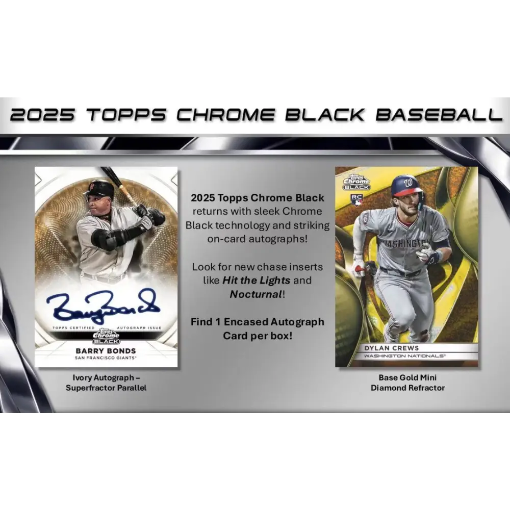 2025 Topps Chrome Black Baseball Hobby Box