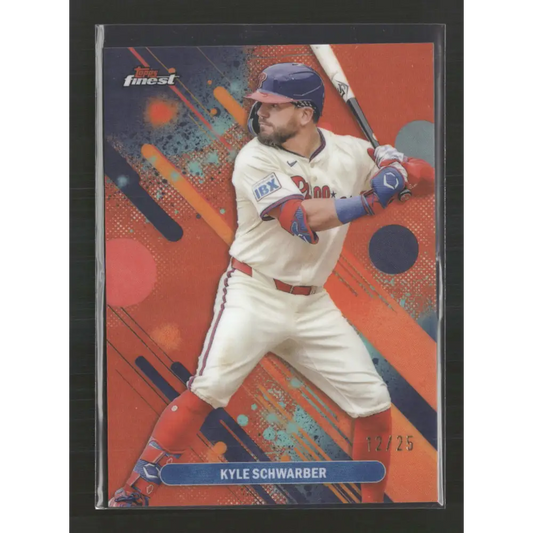 2025 Topps Finest Kyle Schwarber Orange /25 - Trading Card