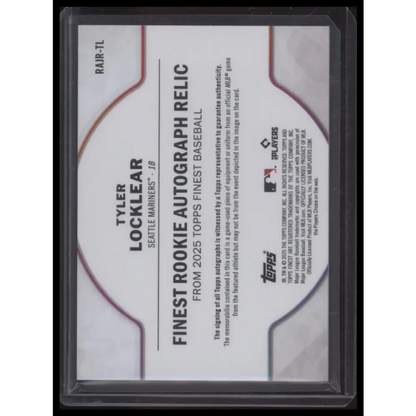 2025 Topps Finest Tyler Locklear RC #RAJR-TL ROOKIE AUTOGRAPH RELIC /299 - Trading Card
