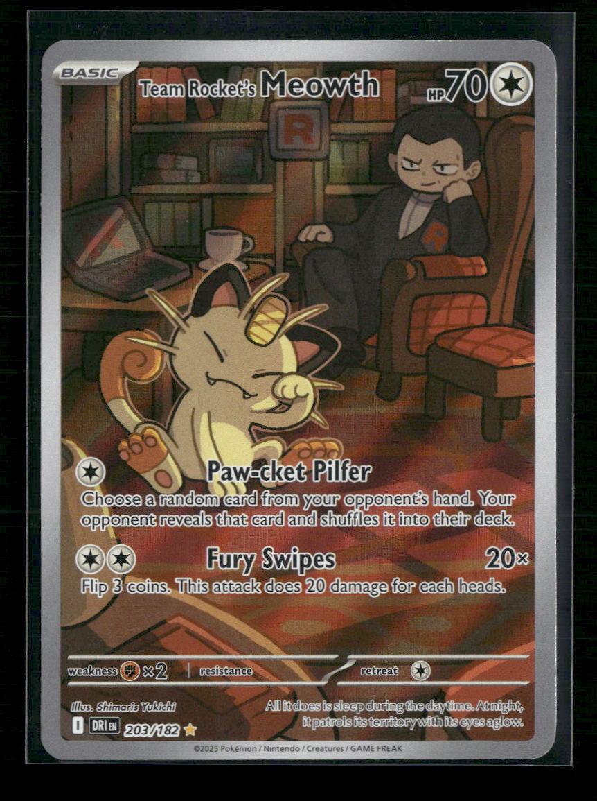Team Rocket's Meowth SV10: Destined Rivals #203/182