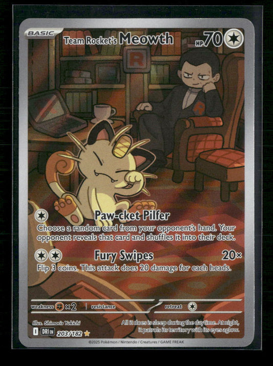 Team Rocket's Meowth SV10: Destined Rivals #203/182