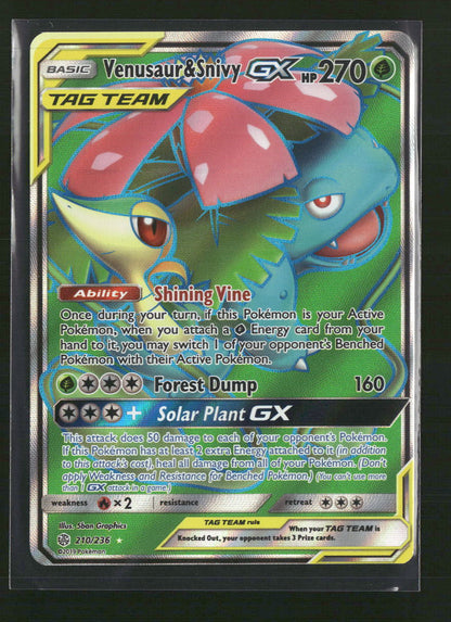 Venusaur & Snivy GX (Full Art) SM - Cosmic Eclipse #210/236