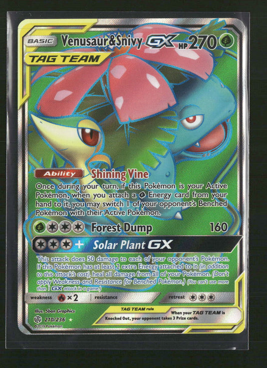 Venusaur & Snivy GX (Full Art) SM - Cosmic Eclipse #210/236