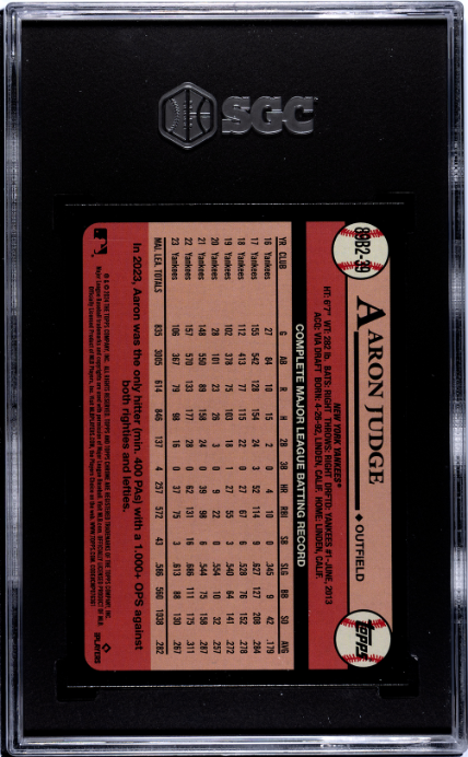 Aaron Judge 2024 Topps #89B2-39 '89 Mega Box SGC 10