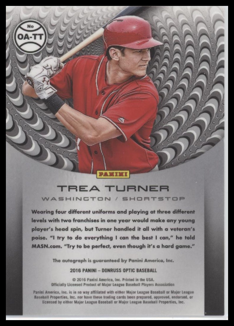 Trea Turner 2016 Donruss Optic #OA-TT Optic Autographs