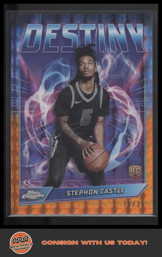 Stephon Castle 2024-25 Topps Chrome #D-3 Destiny Orange Refractor #/25