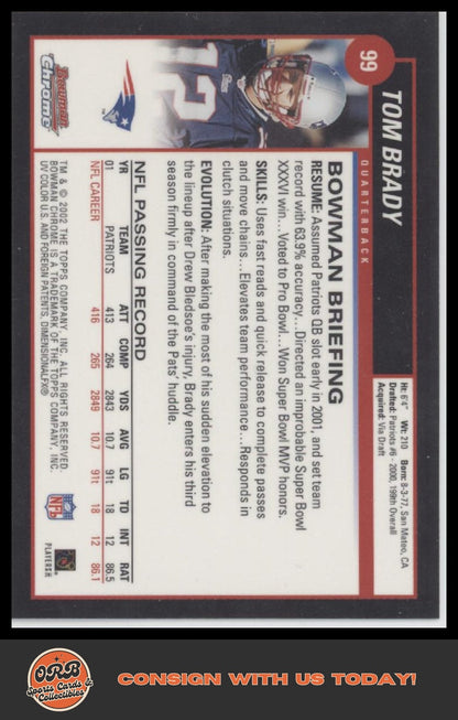 Tom Brady 2002 Bowman Chrome #99