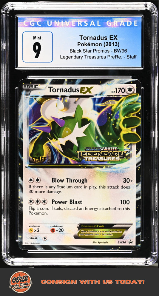 Tornadus EX 2013 Black Star Promos STAFF Card CGC 9