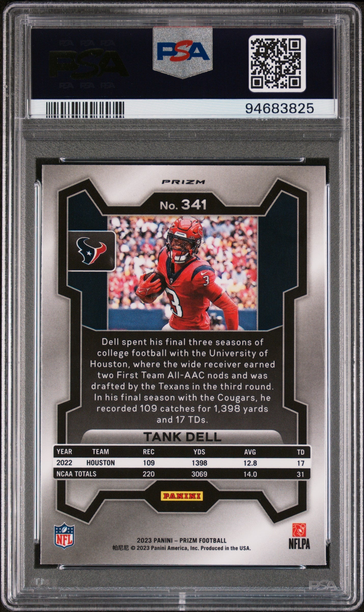 Tank Dell 2023 Panini Prizm #341 Green Wave PSA 10