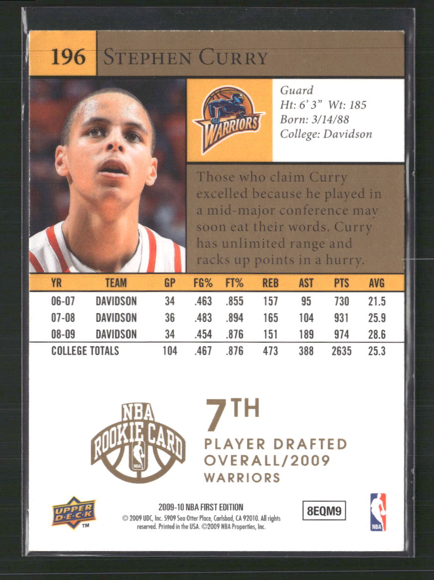 Stephen Curry 2009-10 Upper Deck #234