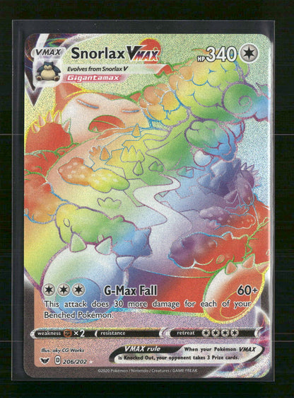 Snorlax VMAX (Secret) SWSH01: Sword & Shield Base Set #206/202