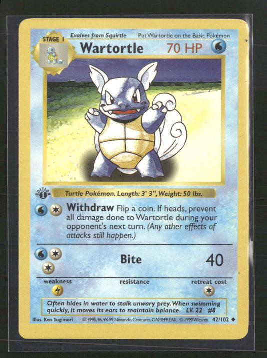 Wartortle Base Set (1st Edition) (Shadowless) #042/102