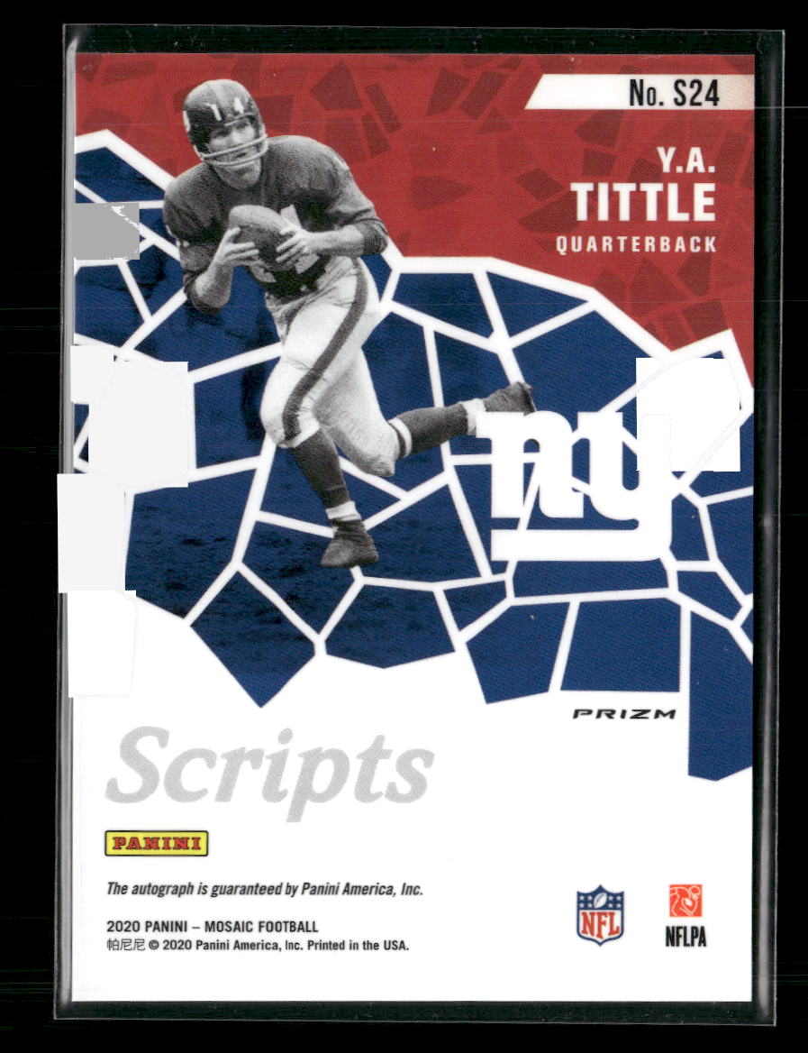 Y.A. Tittle 2020 Panini Mosaic #S24 Scripts