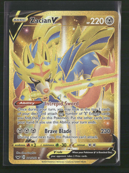Zacian V (Secret) SWSH01: Sword & Shield Base Set #211/202