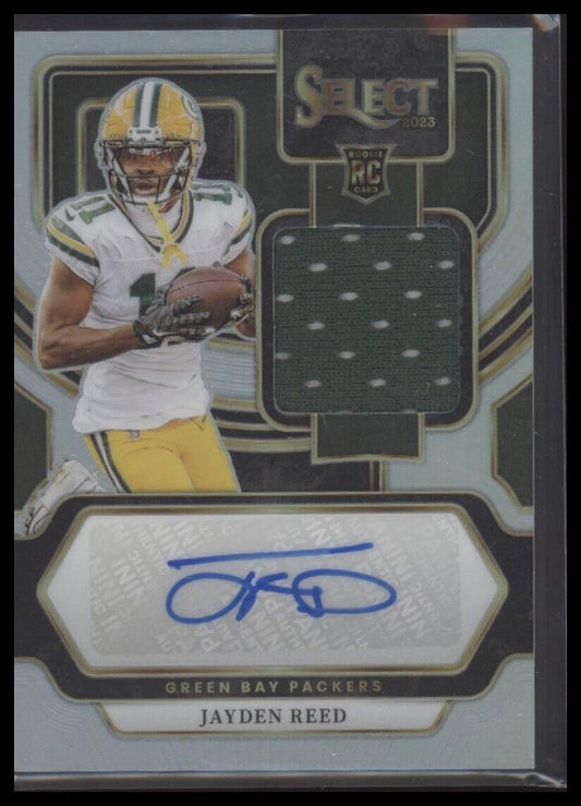 2023 Panini Select #RSM-JRE Jayden Reed Rookie Signature Memorabilia Prizm #/199