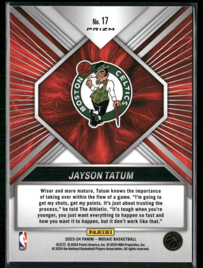 2023-24 Panini Mosaic #17 Jayson Tatum Overdrive