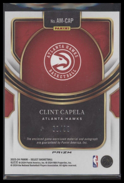 2023-24 Select #AM-CAP Clint Capela Autographed Memorabilia Purple Prizms #/99