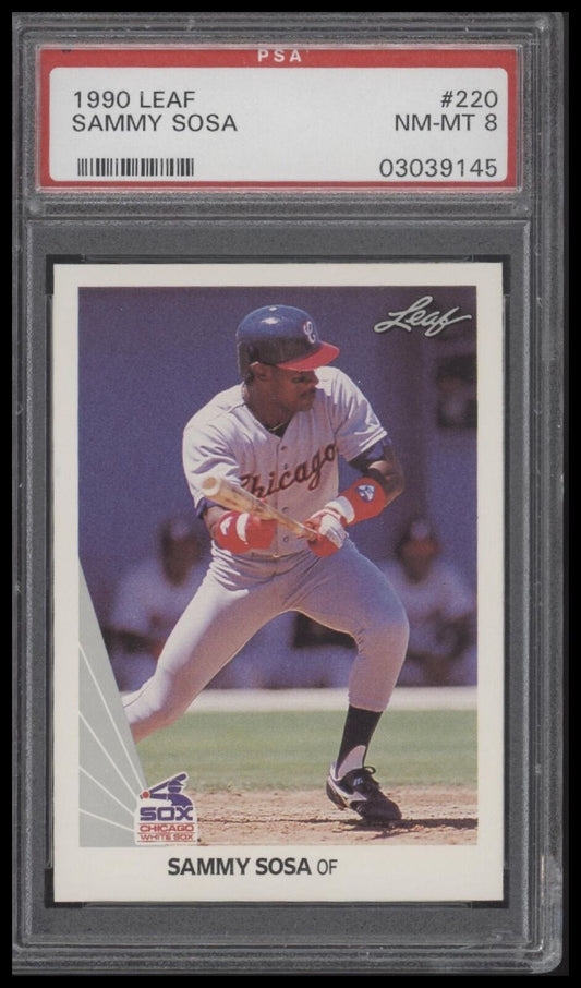 1990 Leaf #220 Sammy Sosa PSA 8