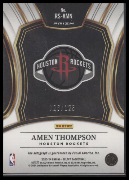 2023-24 Panini Select #RS-AMN Amen Thompson Rookie Signatures #/125