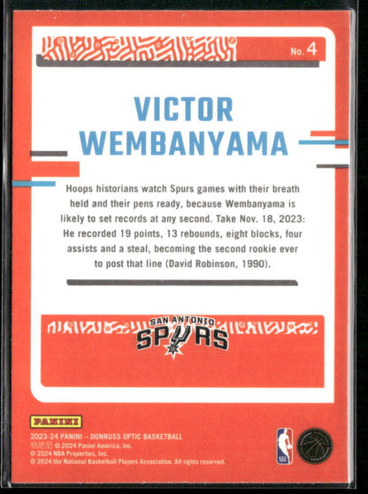 2023-24 Donruss Optic #4 Victor Wembanyama The Rookies