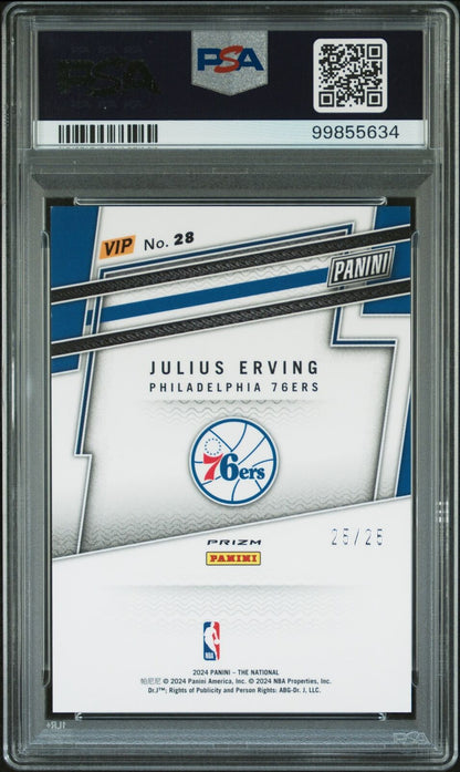 2024 Panini Vip Gold #28 Julius Erving Red White Blue PSA 9