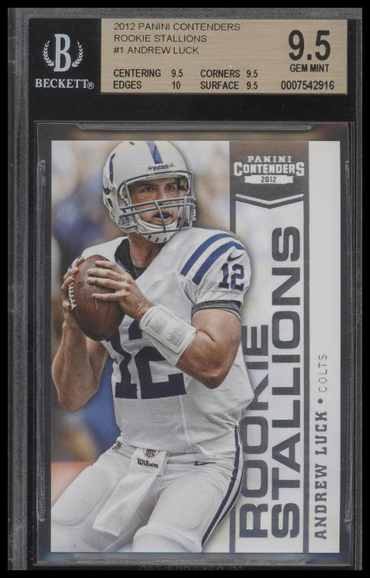 2012 Panini Contenders Rookie Stallions #1 Andrew Luck BGS 9.5
