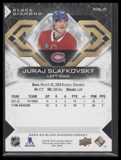 2022-23 Upper Deck Black Diamond #BDB-JS Juraj Slafkovsky #/349