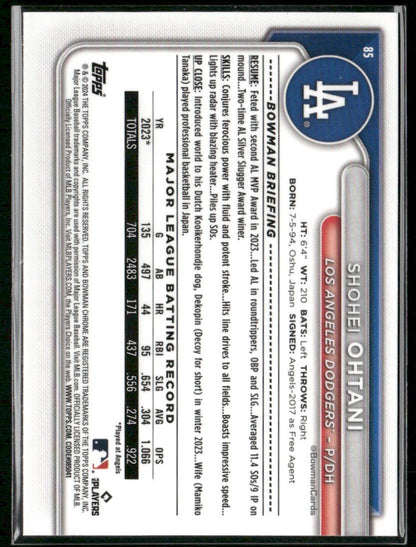 2024 Bowman Chrome #85 Shohei Ohtani