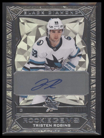 2023-24 Black Diamond #RG-TR Tristen Robins Rookie Gems Signatures #/199