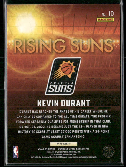 2023-24 Donruss Optic #10 Kevin Durant Rising Suns