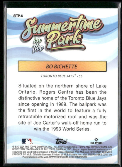 2024 Topps Chrome #SITP-6 Bo Bichette Summertime in the Park