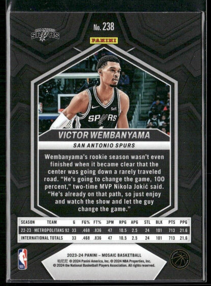 2023-24 Mosaic Victor Wembanyama RC #238 Spurs