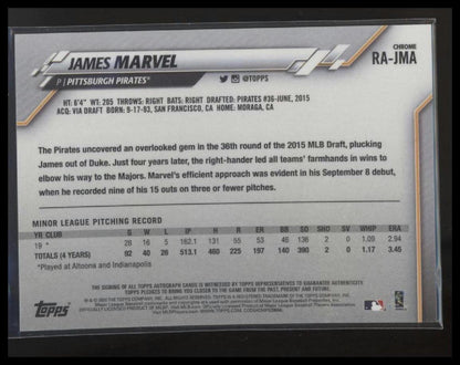 2020 Topps Chrome #RA-JMA James Marvel Rookie Autographs