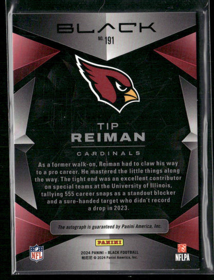 2024 Panini Black #191 Tip Reiman Rookies Autographs Sapphire #/50