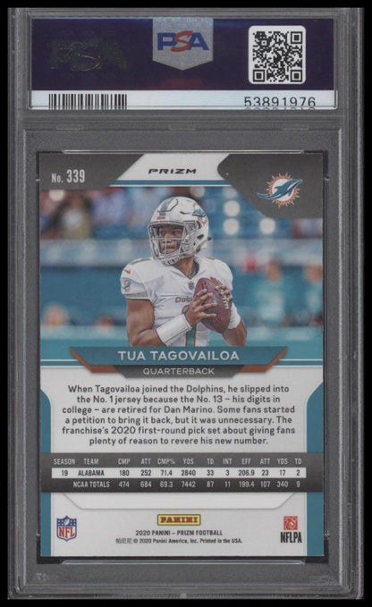 Tua Tagovailoa 2020 Panini Prizm #339 Disco Prizm PSA 9