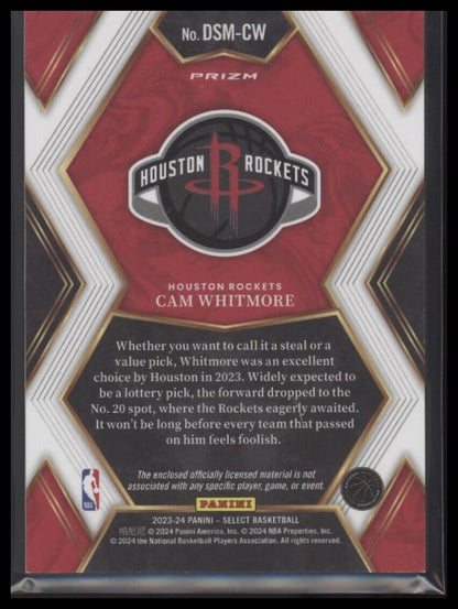 2023-24 Panini Select #DSM-CW Cam Whitmore Draft Selections Memorabilia