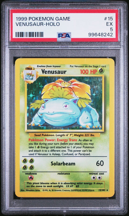 1999 Pokemon Game #15 Venusaur-Holo PSA 5