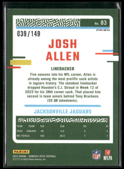 2023 Donruss Optic #83 Josh Allen Flex #/149